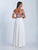 Dave & Johnny - 3480 Floral Applique Two Piece A-line Dress in White and Blue
