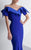 MNM Couture - Folded Off-Shoulder Mermaid Gown G0782 in Blue