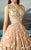 MNM Couture - Butterfly Appliqued Ballgown G0829 in Brown