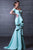 MNM Couture - Off-Shoulder Ruffled Peplum Gown N0104A in Blue