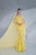 MNM Couture - Embroidered Illusion Cape Gown G0603 in Yellow