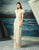 MNM Couture - Feather Fringed Sheath Gown G0827 in White