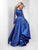 Clarisse - 3487 Lace Illusion Bateau A-line Dress in Blue