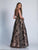 Dave & Johnny - 3488 Embellished Illusion Bateau Ballgown in Black and Neutral