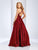Clarisse - 3489 Sleeveless Halter A-line Dress in Red