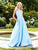 Clarisse - Sleeveless Halter A-line Dress 3489 In Blue