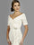 Daymor Couture - Shirred Off Shoulder Long Gown 8031 in White