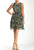 Taylor - 5606M Sleeveless Jewel Multi-Color Printed Cocktail Dress in Green and Black