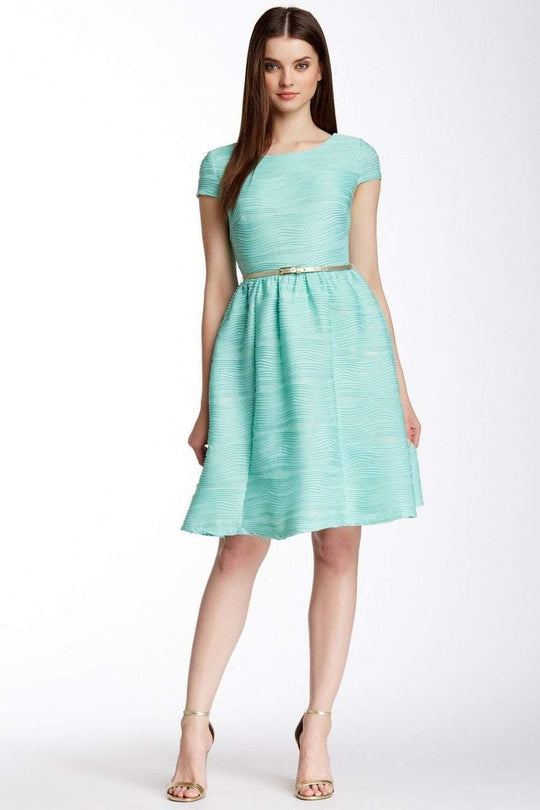 Jax - 1PJK67M Bateau Textured Jersey A-line Dress in Green