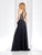 Clarisse - 3494 Beaded Halter Chiffon Evening Gown in Black