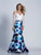 Dave & Johnny - 3495 Two Piece Floral Print Mermaid Gown in Print