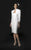 Daymor Couture - Metallic Interspersed Sheath Dress 1019 in White