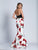 Dave & Johnny - 3496 Two Piece Fitted High Halter Gown in Print