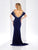 Clarisse - 3497 Jeweled Scoop Neck Sheath Dress in Blue