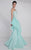 MNM Couture - Strapless Crystal Adorned Gown G0597 in Green