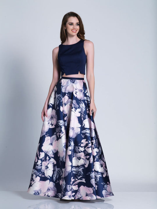 Dave & Johnny - 3499 Two Piece Jewel Floral Printed Dress in Print