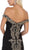 May Queen - MQ1640 Applique Off-Shoulder Trumpet Dress In Black