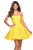 La Femme - 27334 Strapless Lace Sweetheart A-line Dress In Yellow