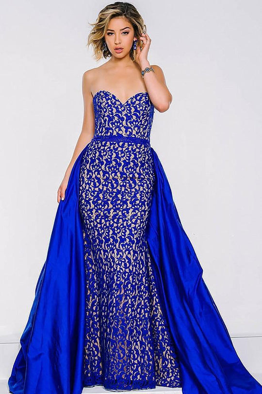 Strapless Lace Dress With Overlay Skirt  35052