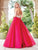 Clarisse - 3507 Halter Neck Lace Novelty Ballgown in White and Pink