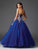 Clarisse - 3508 Strapless Gilded Lace Ball Gown in Blue