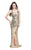 Primavera Couture - 9490 All-Glam Plunging V-Neck Evening Gown in Neutral