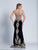 Dave & Johnny - 3517 Sheer Appliqued Fitted Gown in Blue
