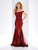 Clarisse - 3518 Off-Shoulder Sheer Trumpet Dress in Red