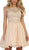 May Queen - MQ1567 Scallop Beaded Lace Applique Cocktail Dress In Nude