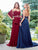 Clarisse - 3523 Ruched Sweetheart A-line Dress in Blue and Red