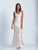 Dave & Johnny Fitted V Neck Sheer Gown 3527 - 1 pc Ivory In Size 8 Available in Ivory