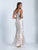 Dave & Johnny Fitted V Neck Sheer Gown 3527 - 1 pc Ivory In Size 8 Available in Ivory