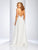 Clarisse - 3532 Halter Neck Beaded Chiffon Gown in White and Multi-Color