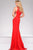 Jersey Fitted Dress with Sheer Side Panels 35353