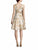 Aidan Mattox - 54471920 Floral Metallic Jacquard Dress in White and Gold