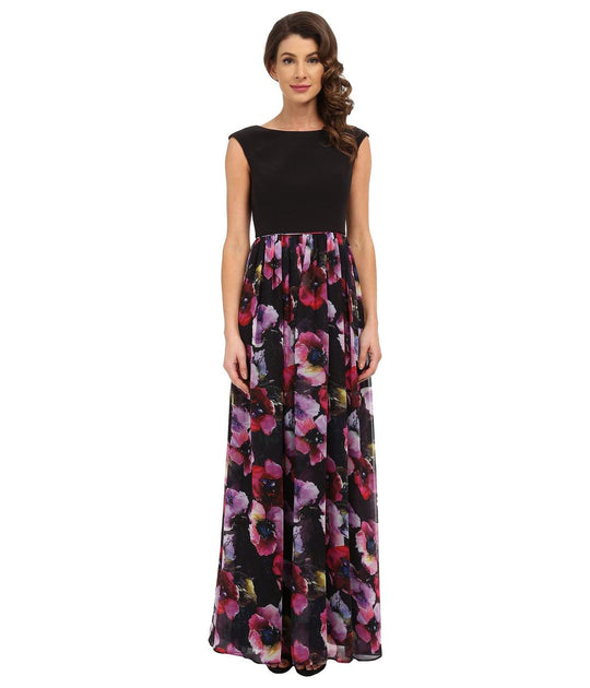 Aidan Mattox - Floral Chiffon Dress 151A14930 in Pink and Multi-Color