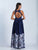 Dave & Johnny - 3542 Floral Embroidered Printed Gown in Print