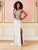 Clarisse - 3542 Embellished Sheer Sheath Dress in Neutral