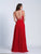 Dave & Johnny - 3564 Sleeveless Deep V-neck A-line Dress in Red