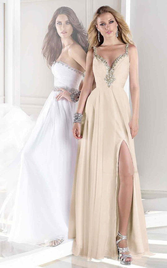 Alyce Paris - Bedazzled Sweetheart A-line Gown in Neutral