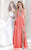 Alyce Paris - Dazzling V-Cut Lustrously  Flowing Long Prom Gown 35672 In Orange