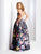 Clarisse - 3567 Jewel Neck Floral Print A-line Gown in Black and Print