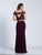 Dave & Johnny - 3570 Two Piece Beaded Gown with Slit in Red