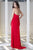 Alyce Paris - Strapless Draped Long Evening Gown with Crystal Accents 35718 In Red