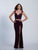 Dave & Johnny - 3571 Beaded Two Piece Evening Gown in Red
