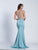 Dave & Johnny - 3572 Sleeveless Beaded Fitted Gown in Blue
