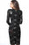 Jovani - 3573 Bedazzled Deep V-neck Sheath Dress In Black and Multi-Color