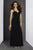 Alyce Paris - Draped Sweetheart Sheath Long Evening Gown with Rhinestone Embellishments 35754 In Black