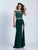 Dave & Johnny - 3575 Two Piece Off Shoulder Gown in Green