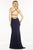 Alyce Paris - Embroidered Lace Cut Out Evening Gown 35760 in Blue and Neutral